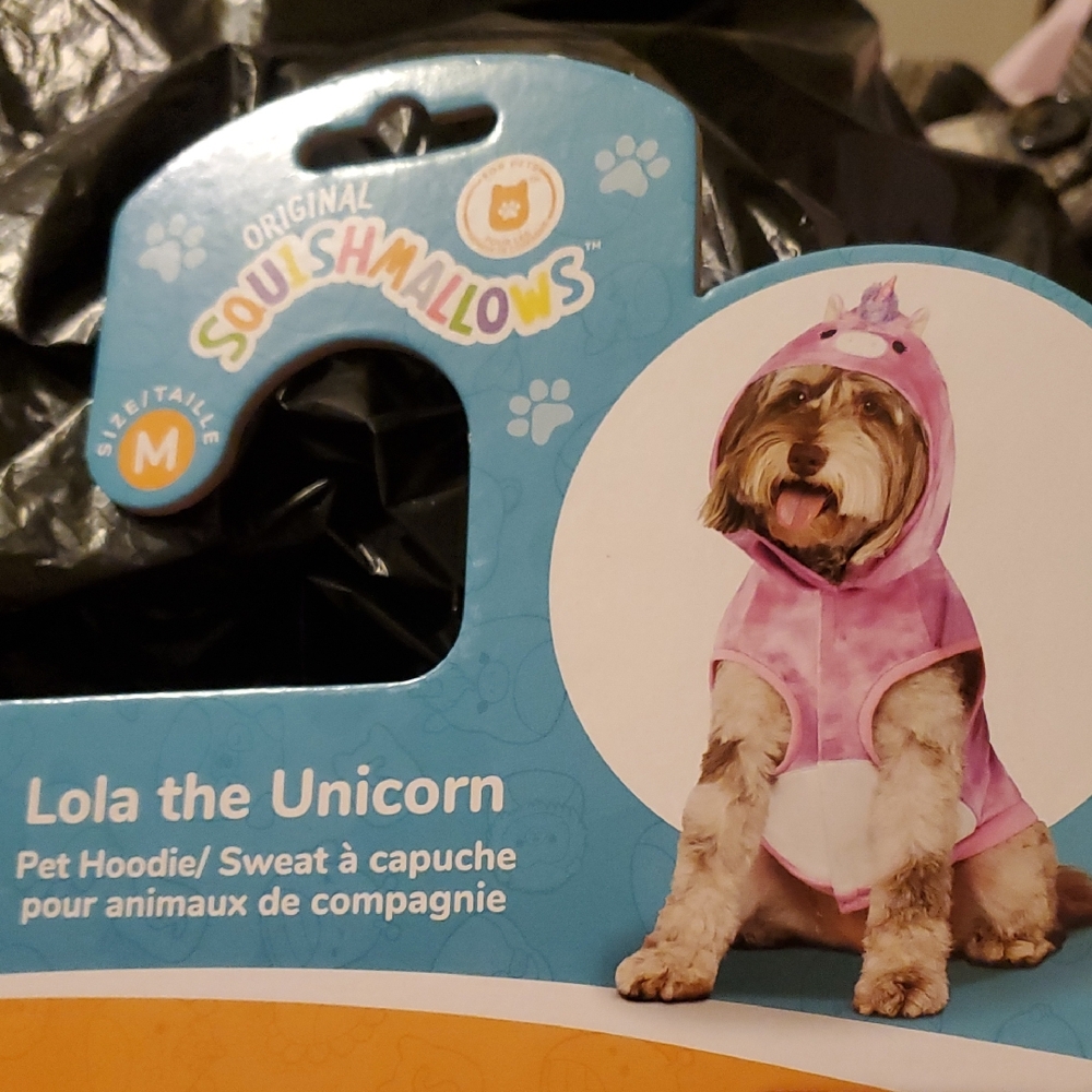Pet‎ Hoodie Squishmallows Purple - Lola the Unicorn